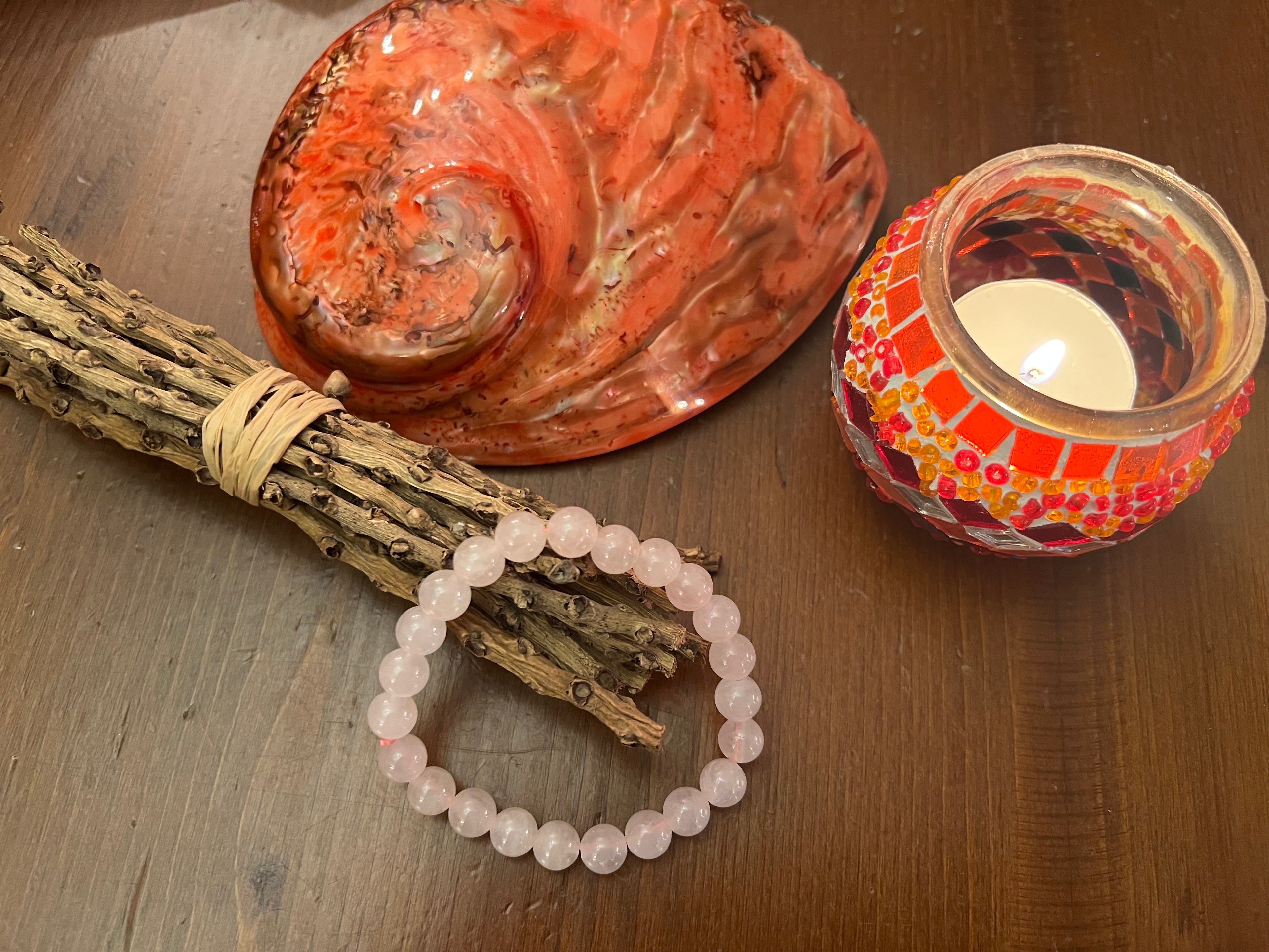 PULSERA DE CUARZO ROSA
