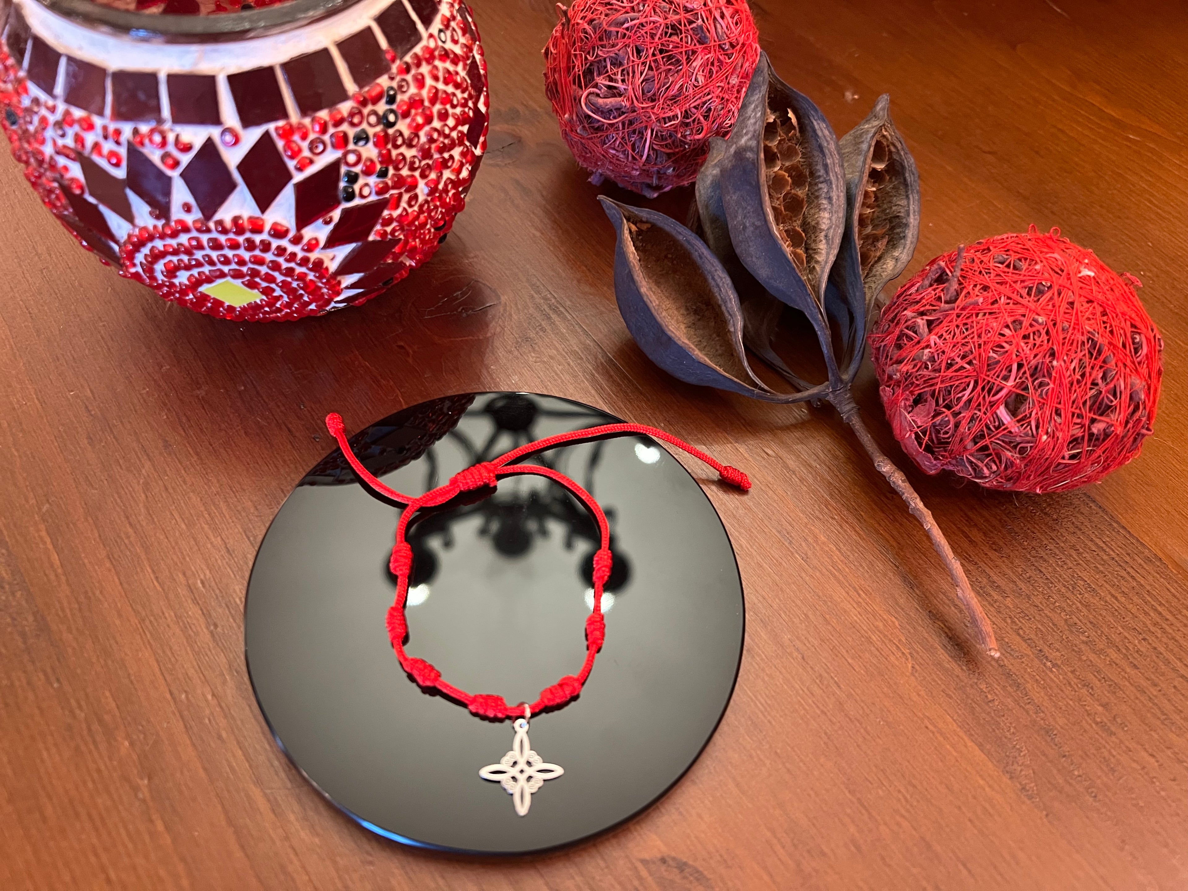 PULSERA 7 NUDOS CON NUDO DE BRUJA